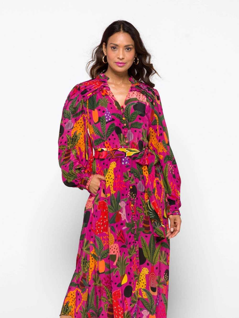 FARM Rio Pop Leopards Chemise Dress